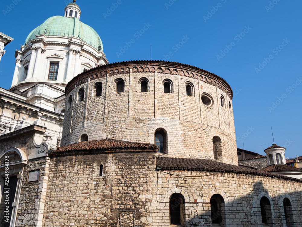 Duomo Vecchio and dome of Duomo Nuovo in Brescia