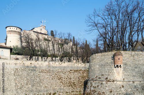 walls of medieval fortress Castello di Brescia photo