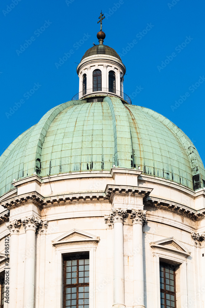 dome of Duomo Nuovo in Brescia city