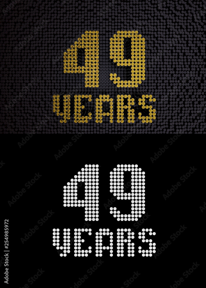 Golden number forty-nine years. 3D render Golden number forty-nine years. 3D render