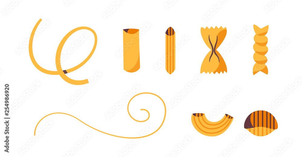 Obraz premium Italian food. Delicious pasta. Cartoon vector illustration.