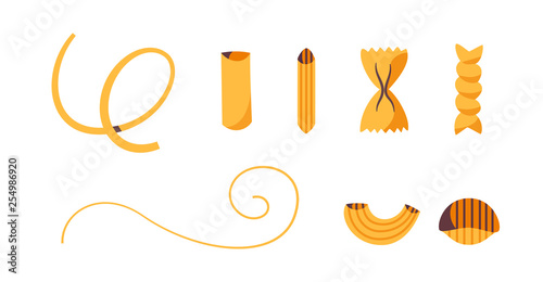 Italian food. Delicious pasta. Cartoon vector illustration.