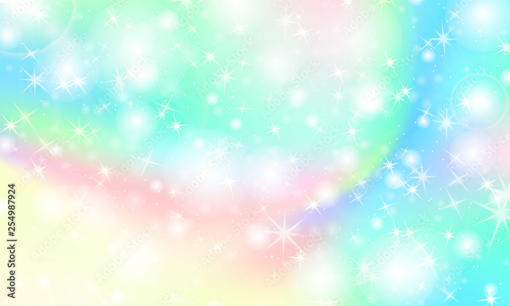 Unicorn rainbow background. Holographic sky Unicorn rainbow background. Holographic sky