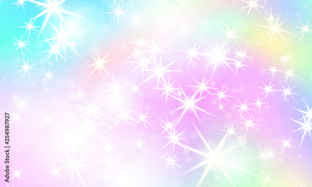 Unicorn rainbow background. Holographic sky Unicorn rainbow background. Holographic sky