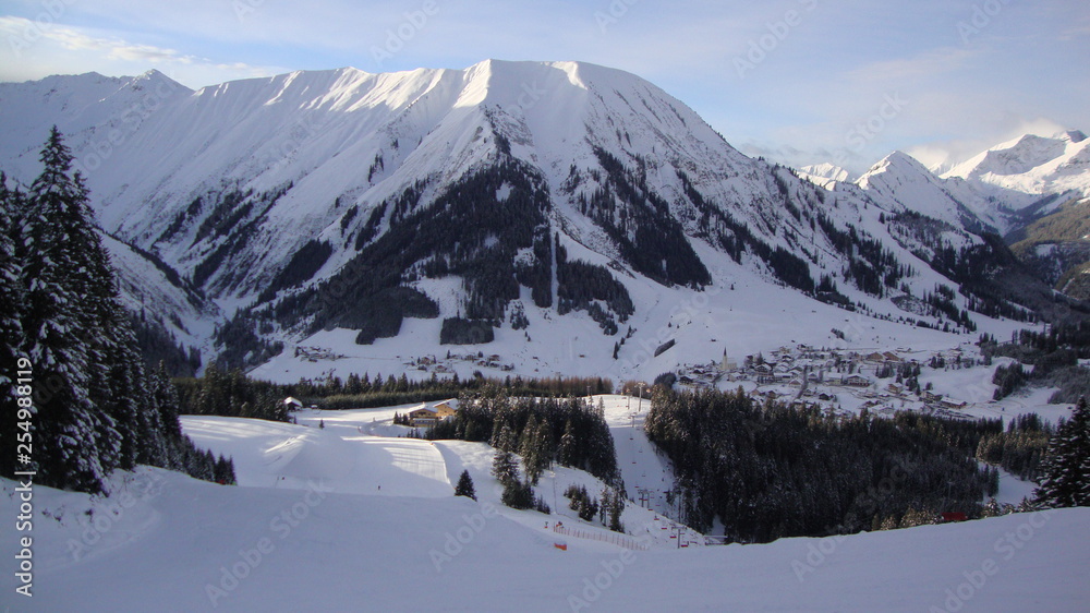 Ski slopes near Berwang in Austria