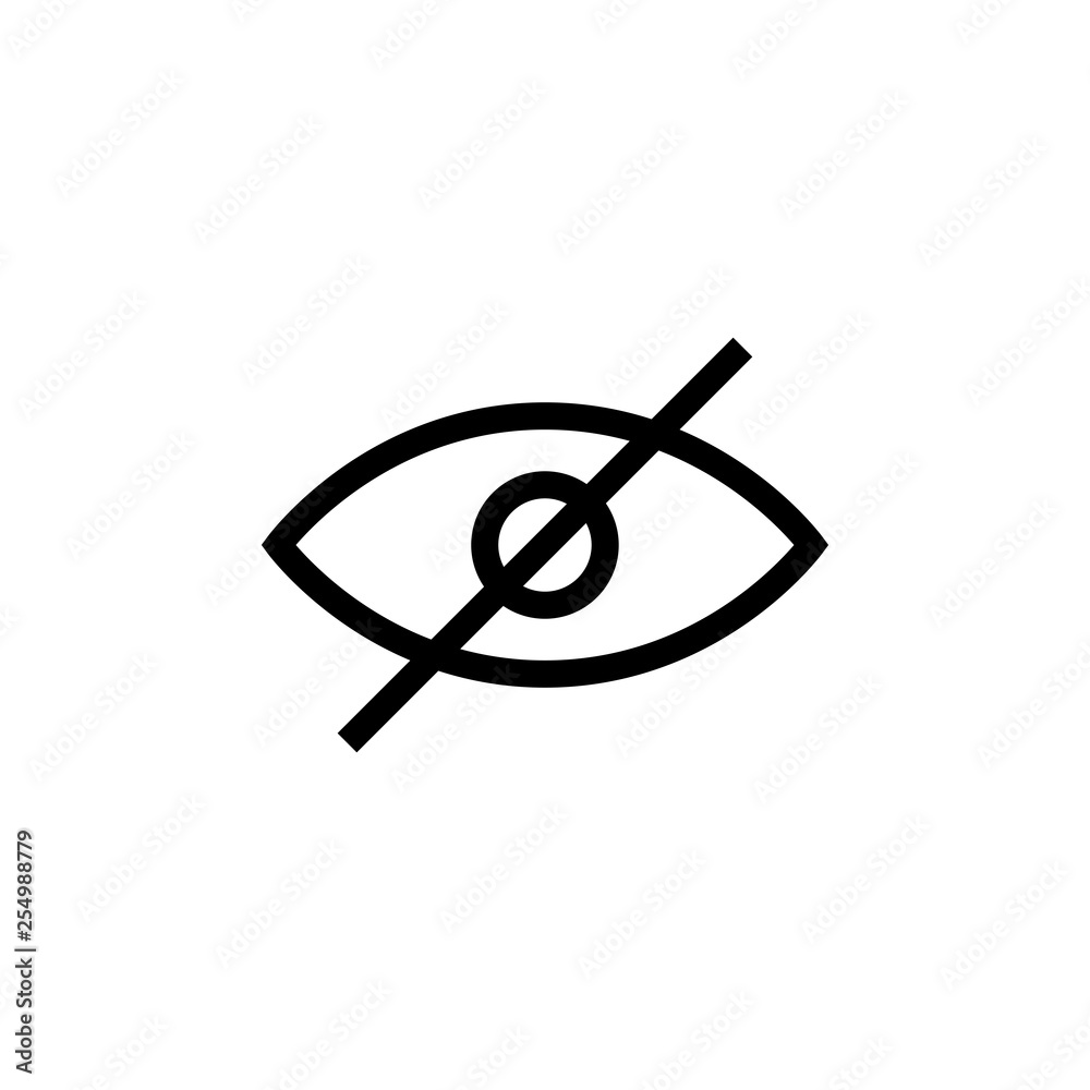 Eye icon. Invisibility icon Eye icon. Invisibility icon