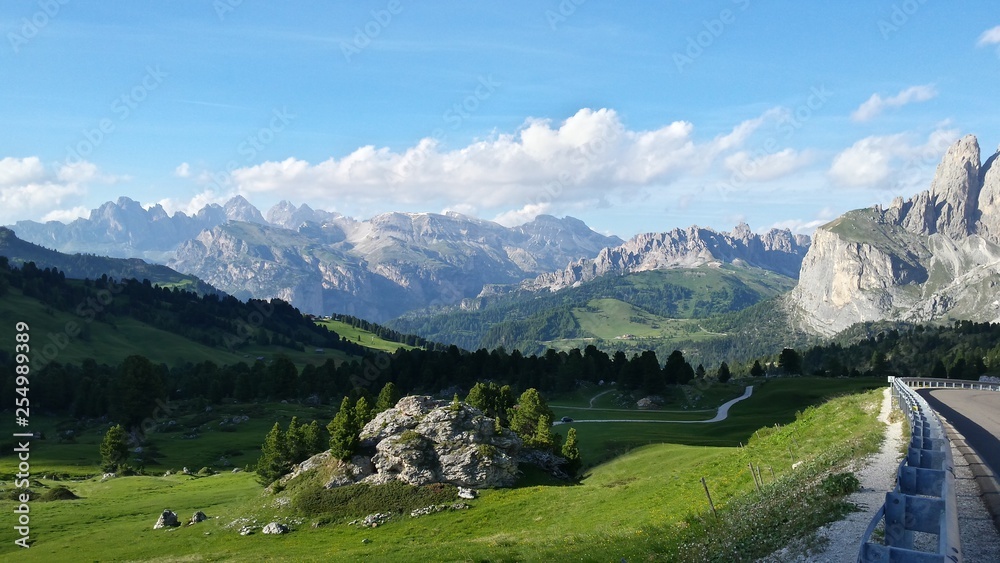 Mountains near Sella Pass in Italy