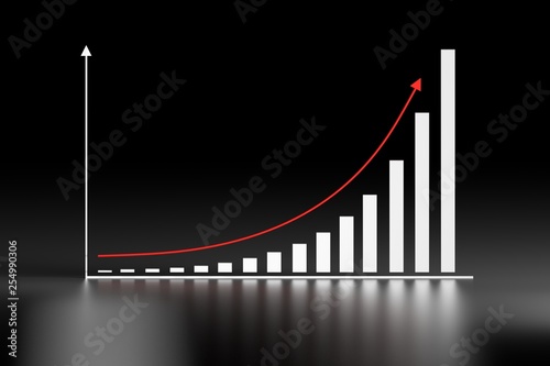 Math chart with arrow