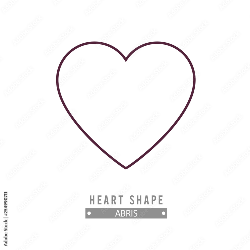 Outline heart icon. Love symbol design element. Vector illustration black and white
