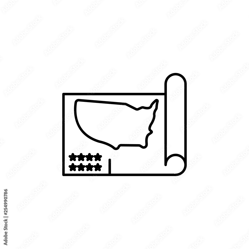 American, map, icon. Modern American USA vector icon - Vector. Can be used for web, mobile and infographic