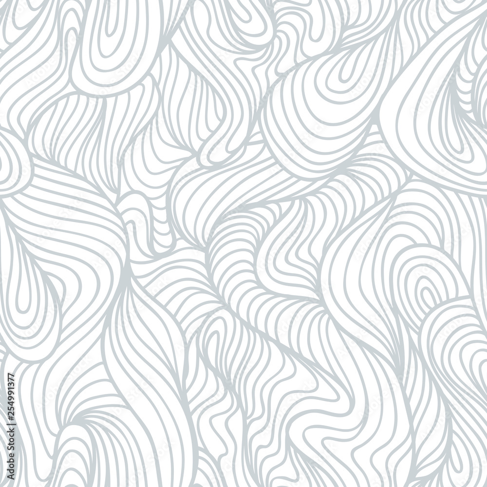 Obraz premium Seamless abstract light hand drawn pattern, waves background