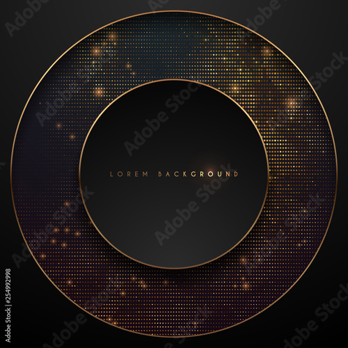 black and gold circle background