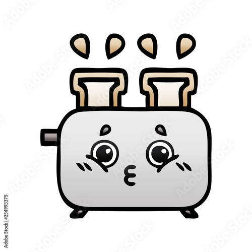 gradient shaded cartoon of a toaster