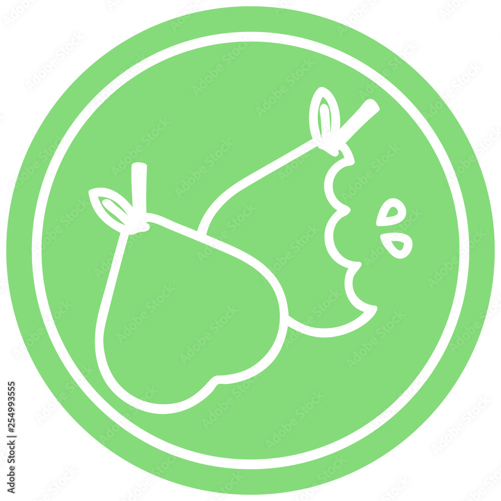 Obraz premium bitten pears circular icon