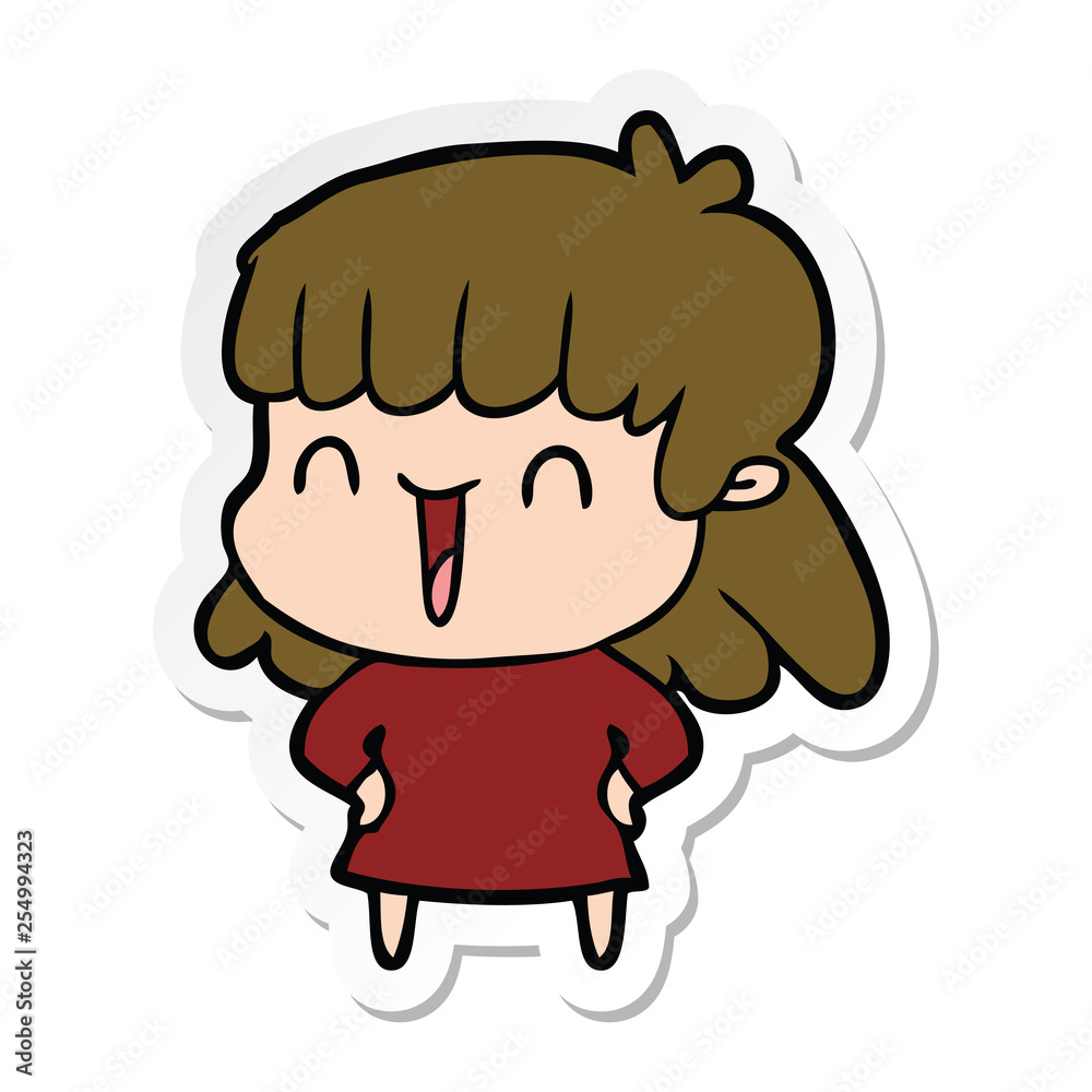 sticker of a cartoon woman sticker of a cartoon woman
