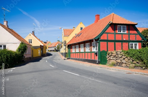 Traditional colorful half timbered houses in Svaneke, Bornholm, Denmark © Mariusz Świtulski