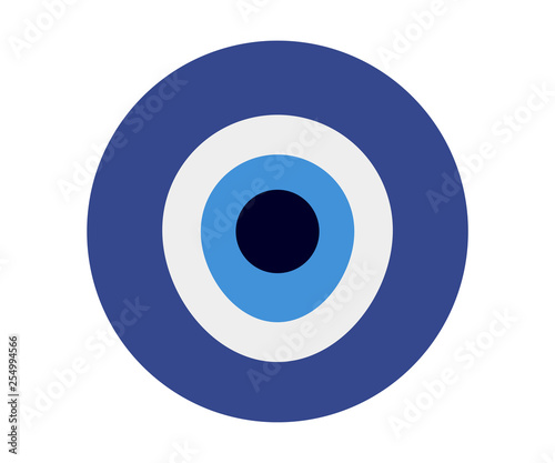 Nazar Evil Eye or Boncuk isolated vector illustration. Nazar glass eye bead amulet. photo