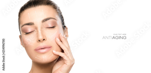 Beauty Face Spa Woman. Surgery and Anti Aging Concept.