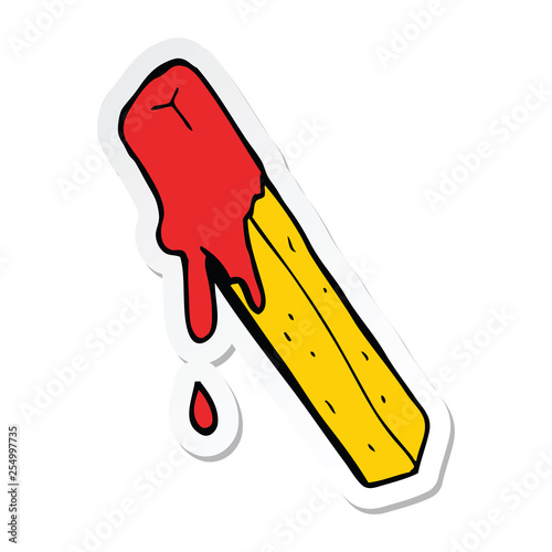 sticker of a cartoon dipped fry