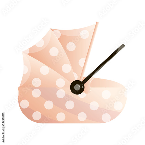 Classic baby carry basket with cute design isolated on white