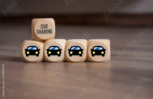 Würfel mit Carsharing Car Sharing