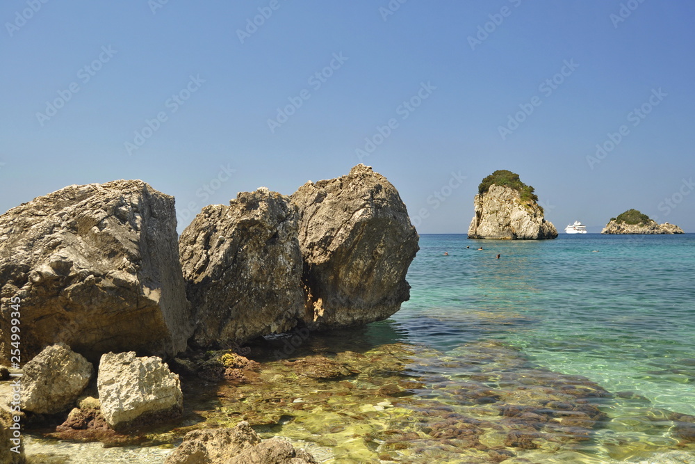 Rock in the sea in Greece