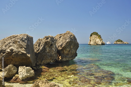 Rock in the sea in Greece