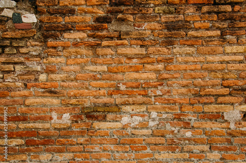 Red brick wall texture. Red brown old brick, grunge red brick wall texture background
