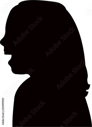 a girl head silhouette vector