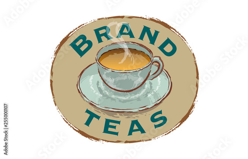Brand-Teas-Logo: Illustrated design with live type for Brand Name
