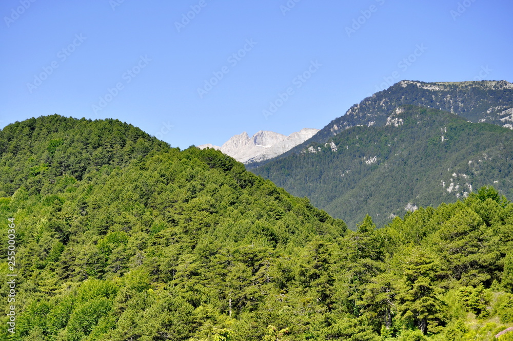 A View of Mountains in Greece