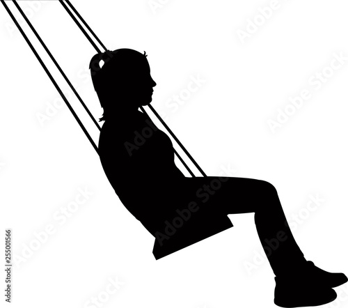 girl swinging , ailhouette vector