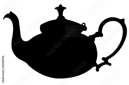 tea pot silhouette vector