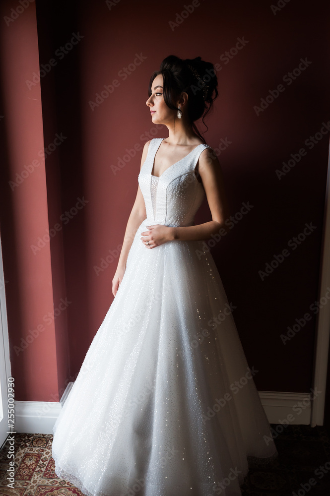 Young beautiful bride in antique interior Young beautiful bride in antique interior