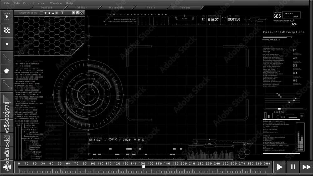 PNG Alpha.User Interface HUD template.3D soft frame.Futuristic technological Digital Data code text and infographic elements.