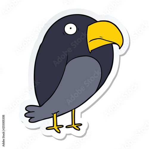 sticker of a cartoon crow