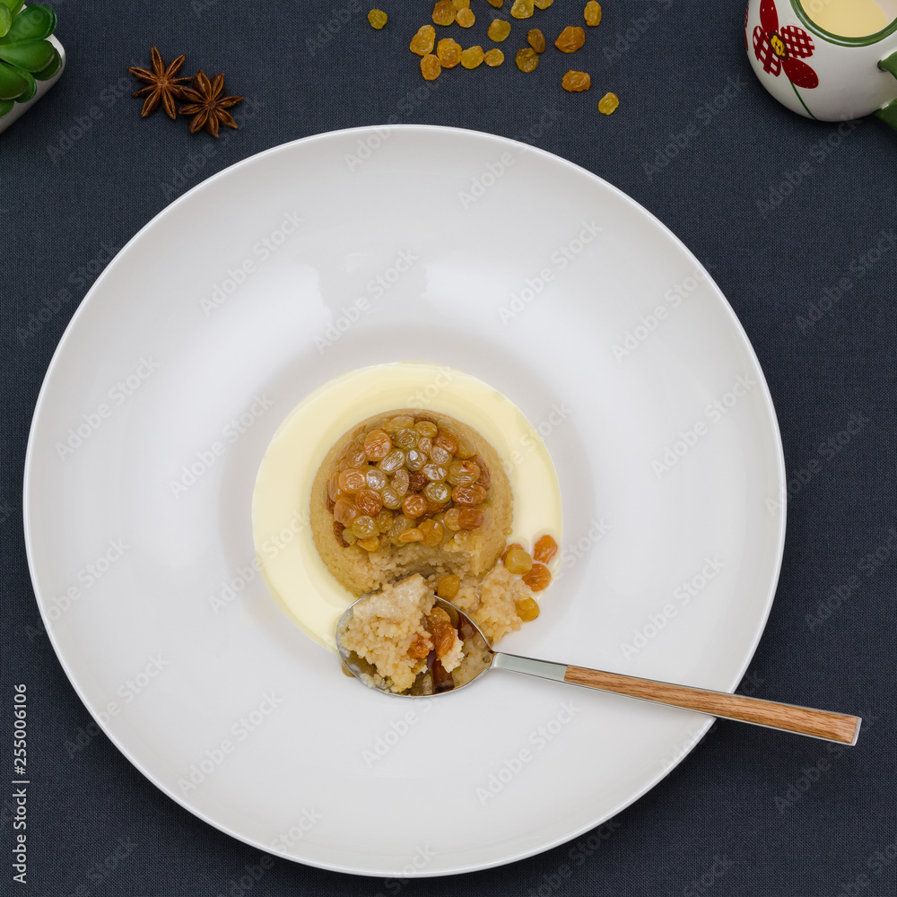 Sweet couscous with raisins. Moroccan couscous with dried fruits. Sweet couscous with raisins. Moroccan couscous with dried fruits.