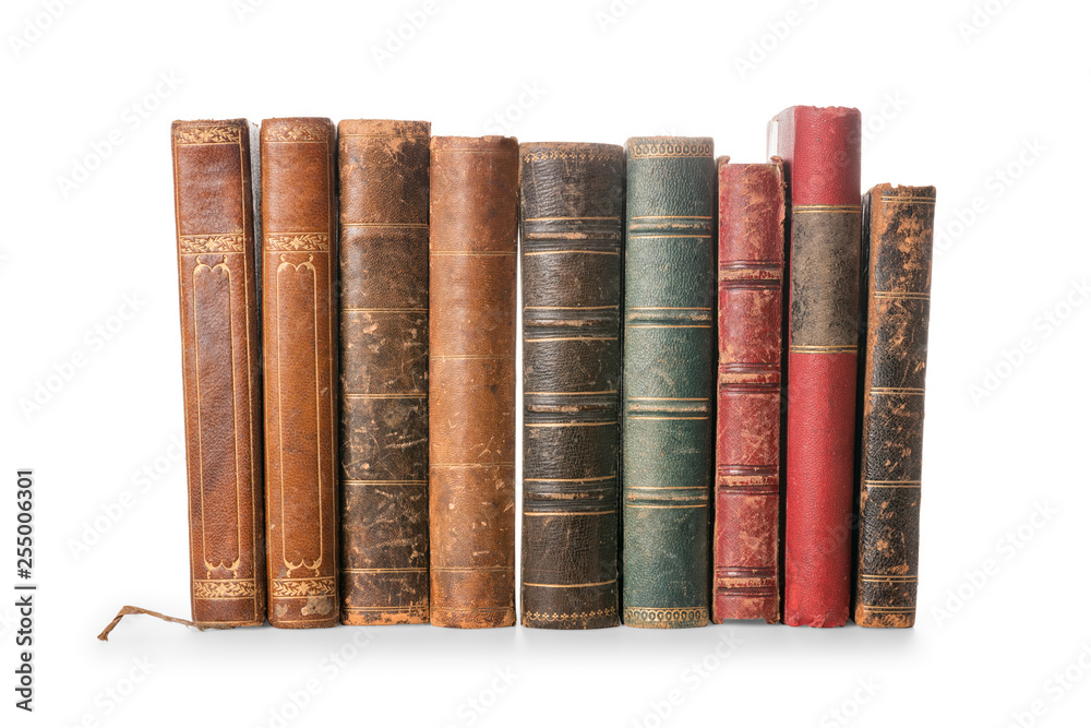 Old books isolated on white with clipping path Old books isolated on white with clipping path