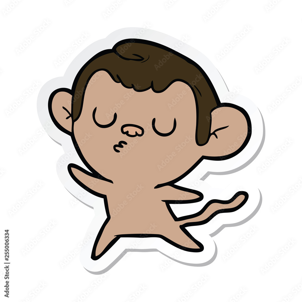 sticker of a cartoon monkey sticker of a cartoon monkey