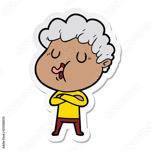 sticker of a cartoon man singing