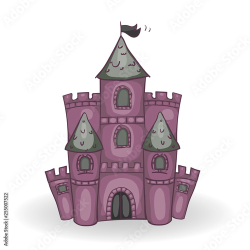 Evil fairytale castle with shadow