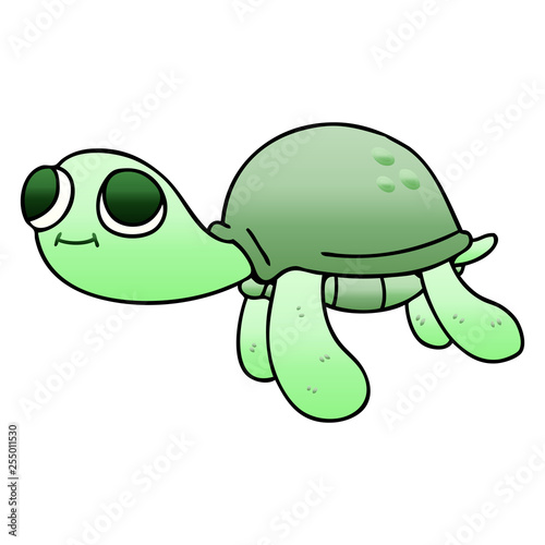 quirky gradient shaded cartoon turtle