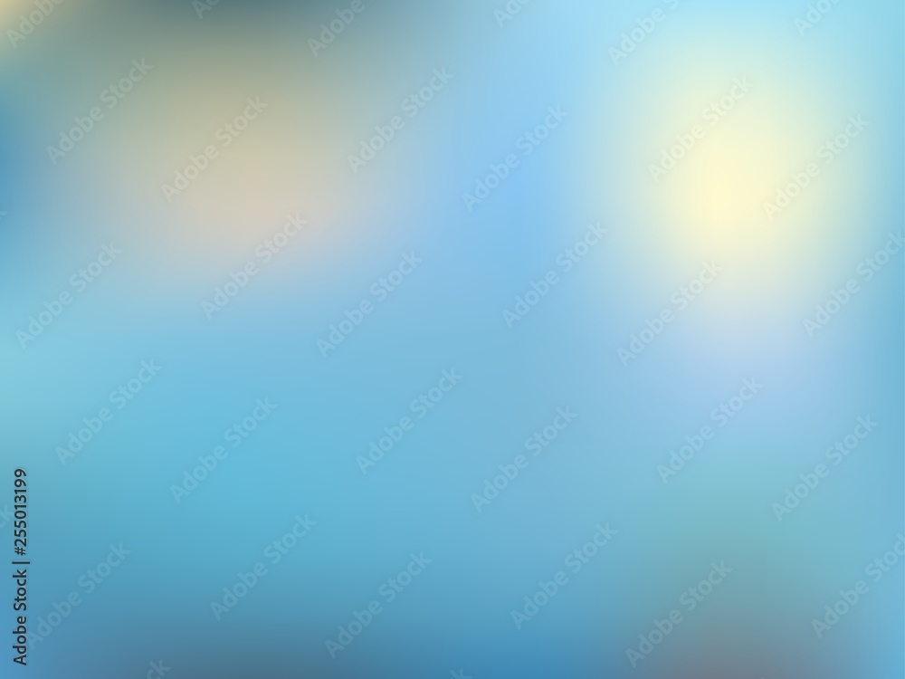 Abstract ocean aqua gradient background. Blue blur water backdrop. Vector illustration for design mesh.