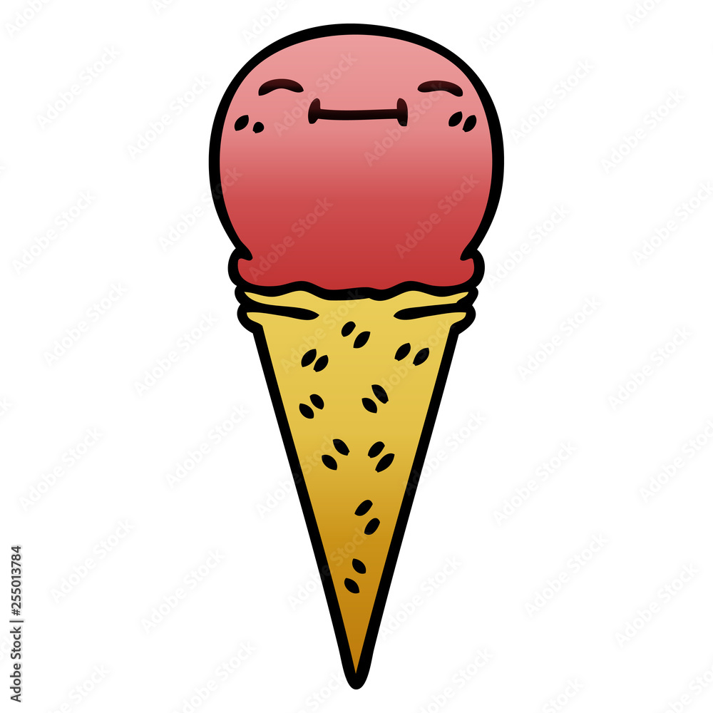 quirky gradient shaded cartoon happy ice cream quirky gradient shaded cartoon happy ice cream