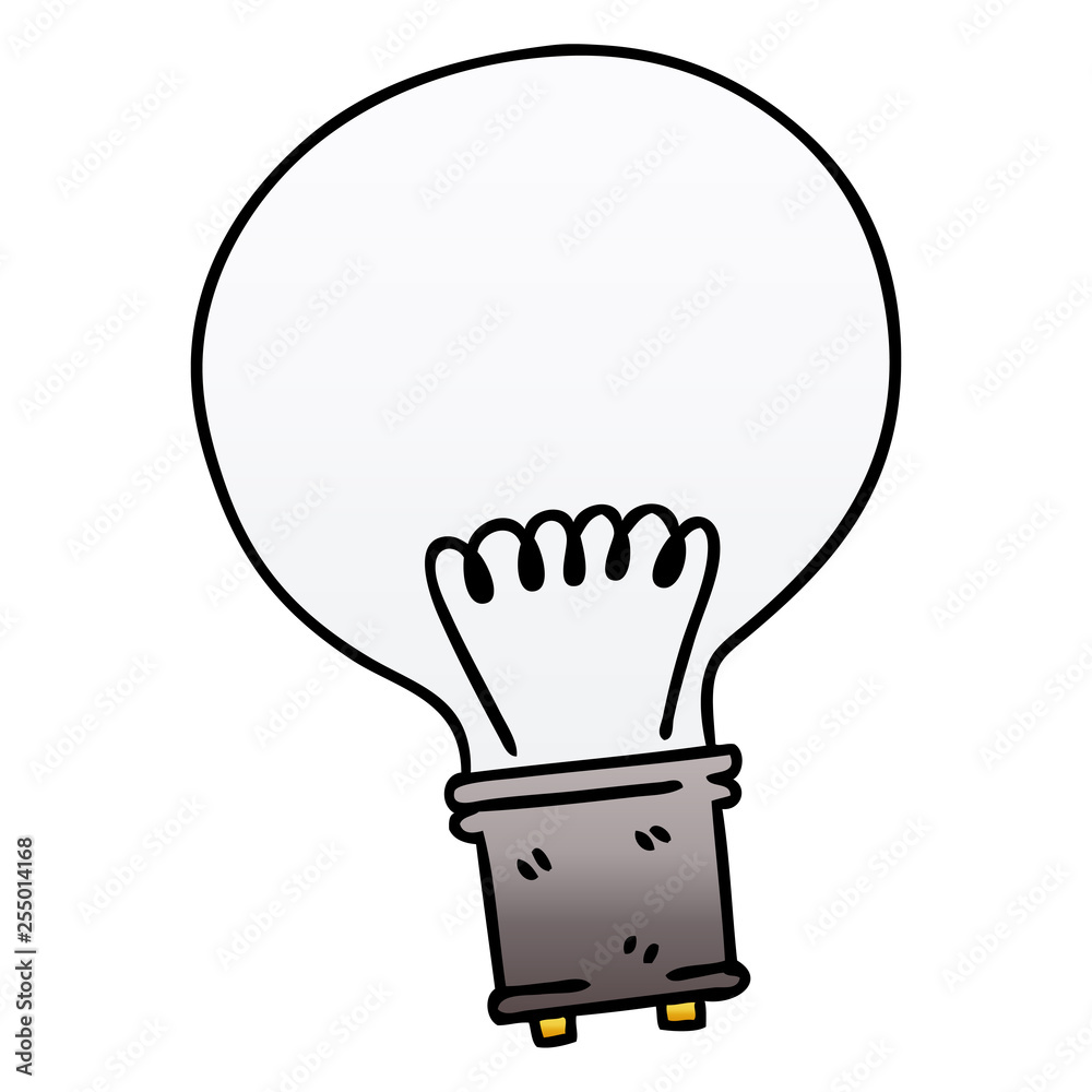 quirky gradient shaded cartoon light bulb quirky gradient shaded cartoon light bulb