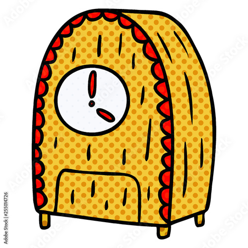 cartoon doodle of an old fashioned clock