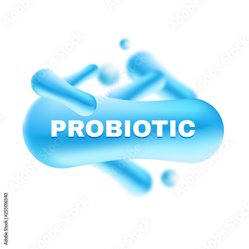 Probiotics Bacteria Vector illustration. Microscopic bacteria