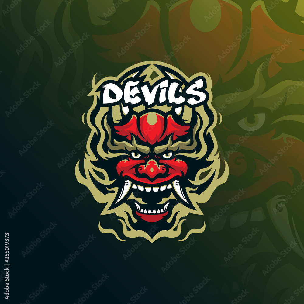 devil vector mascot logo design with modern illustration concept style for badge, emblem and tshirt printing. angry devil illustration for sport and esport team.