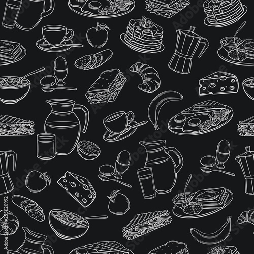Breakfast seamless pattern
