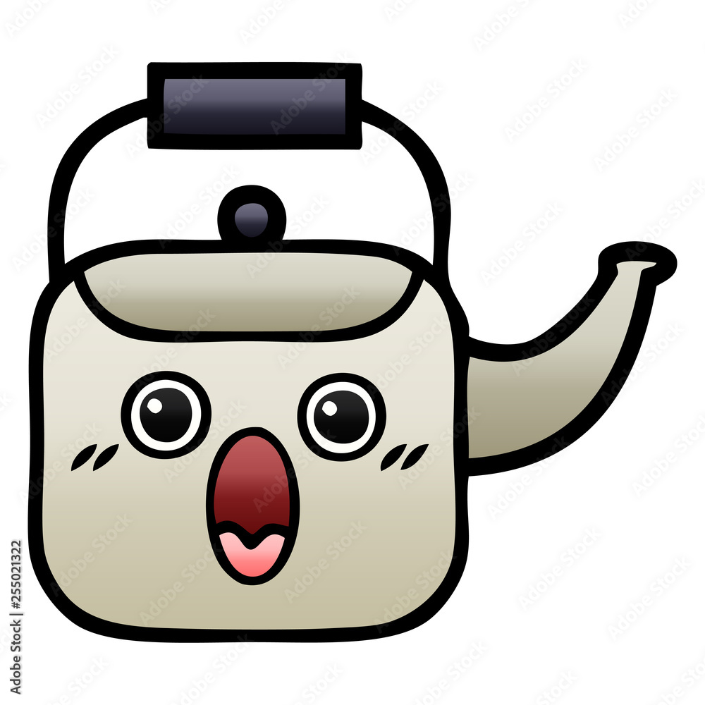 gradient shaded cartoon kettle gradient shaded cartoon kettle